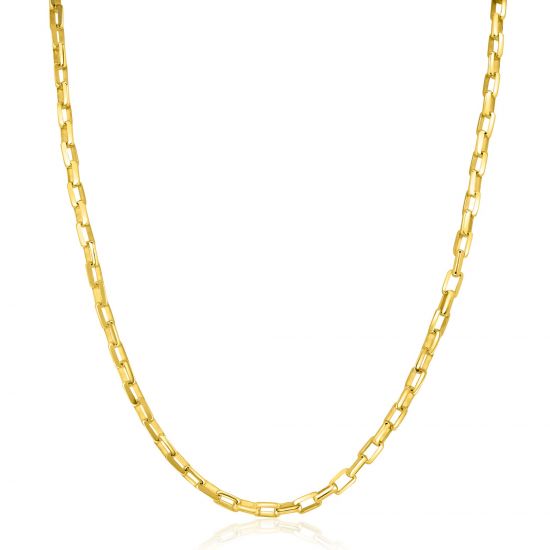 ZINZI gold plated silver necklace with Venetian links 3mm wide 42-45cm ZIC2587