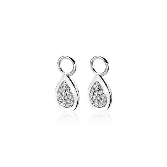 ZINZI Sterling Silver Earrings Pendants Drop White ZICH1768 (excl. hoop earrings)