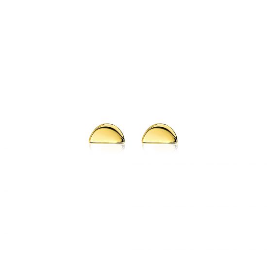 6mm ZINZI Gold Plated Sterling Silver Earrings Crescent Moon ZIO1379G