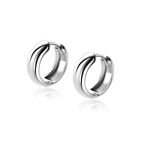 ZINZI zlv. klapcreolen half rond 13.5x5.0mm