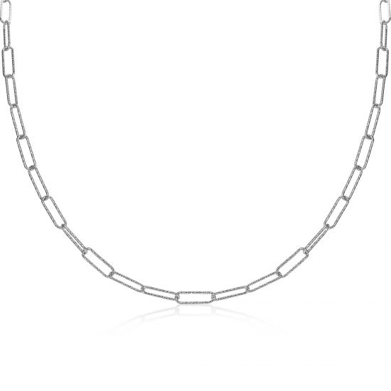 ZINZI Sterling Silver Chain Necklace Trendy Paperclip width 3,4mm 45cm ZIC1992