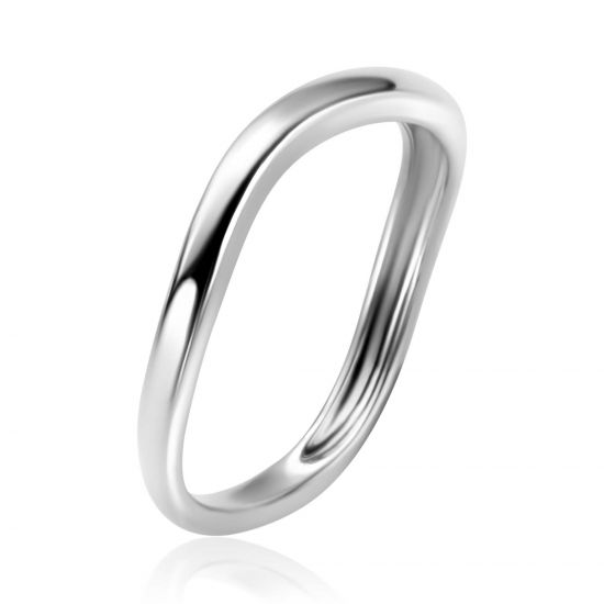 ZINZI silver smooth ring organically shaped (3mm wide) ZIR2656