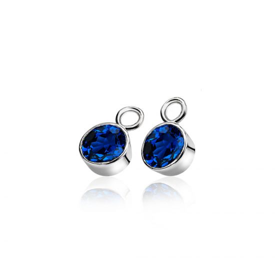 ZINZI Sterling Silver Earrings Pendants Dark Blue ZICH186DB (excl. hoop earrings)
