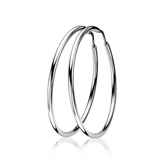 35mm ZINZI Sterling Silver Hoop Earrings 35x2mm ZIO435