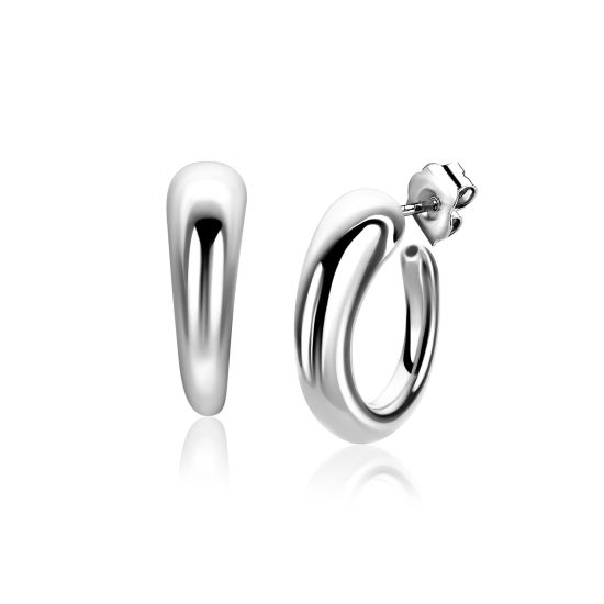 ZINZI zlv. oorsteker halfrond bol aflopend 21x7mm