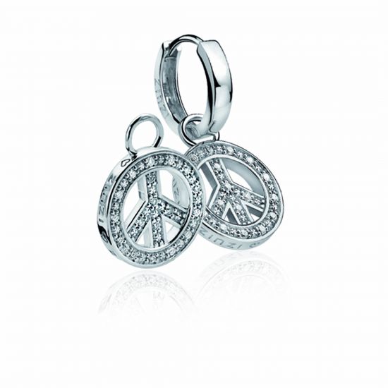 ZINZI Sterling Silver Earrings Pendants White ZICH721 (excl. hoop earrings)