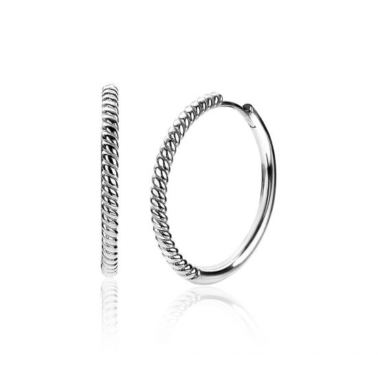 25mm ZINZI Sterling Silver Hoop Earrings Twist 25x2mm ZIO2129