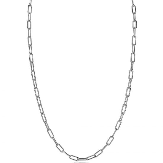 ZINZI Sterling Silver Paperclip Chain Necklace 45cm ZIC2202