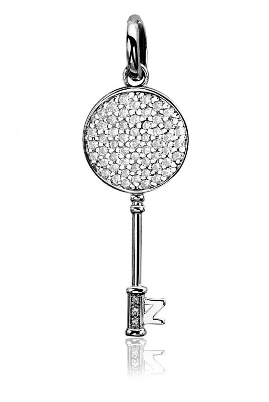 ZINZI Sterling Silver Pendant Key White ZIH965