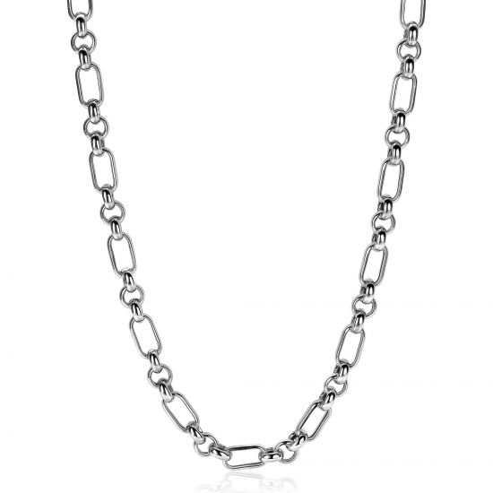ZINZI Sterling Silver Chain Necklace Oval Rolo Chain 45cm ZIC2154