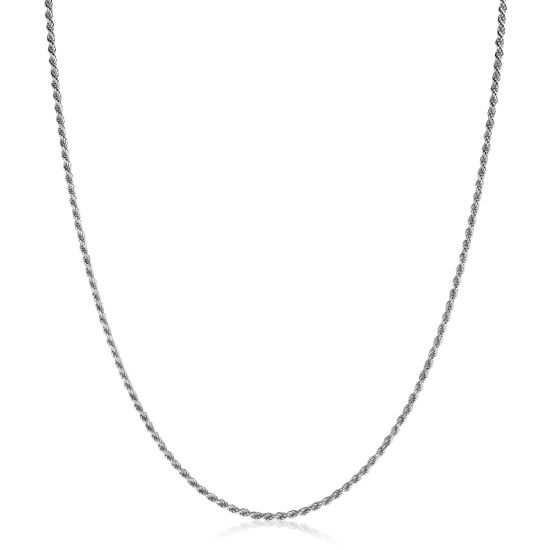 45cm ZINZI Sterling Silver Rope Necklace ZILC-K45