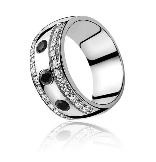 ZINZI Sterling Silver Ring Black ZIR550Z