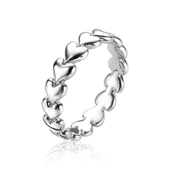 ZINZI Sterling Silver Ring Hearts ZIR1798
