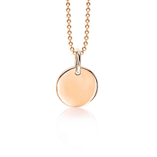 12mm ZINZI Rose Gold Plated Sterling Silver Coin Pendant ZIH1825R