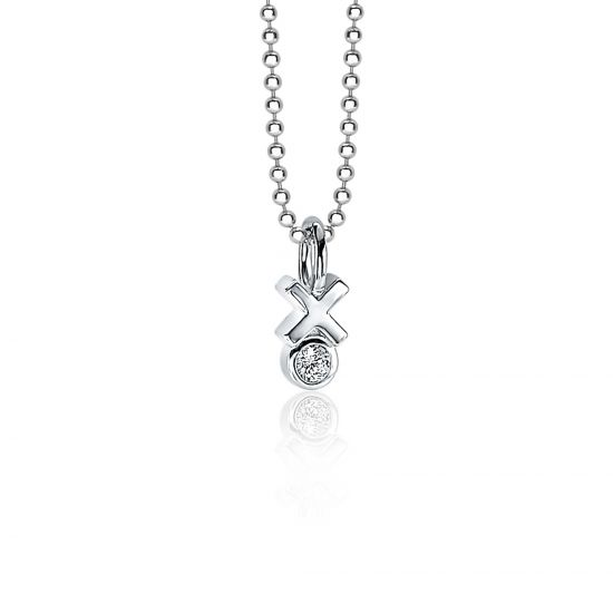 ZINZI Sterling Silver Pendant XO White ZIH1821