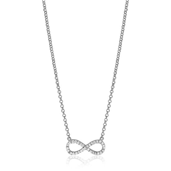 ZINZI Sterling Silver Necklace Infinity with White Zirconias 42-45cm ZIC1065