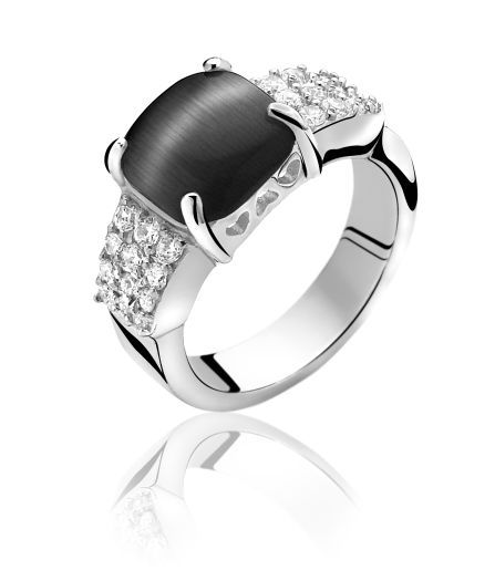ZINZI Sterling Silver Ring Black ZIR667Z