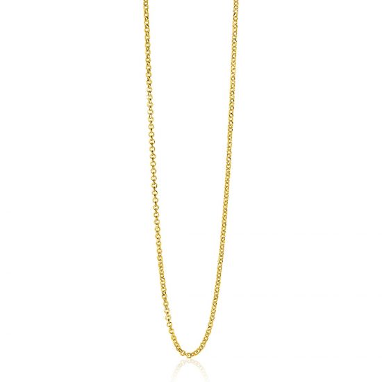 45cm ZINZI Gold Plated Sterling Silver Rolo Chain Necklace ZILC-J45G