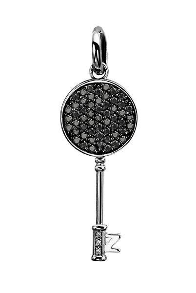ZINZI Sterling Silver Pendant Key Black ZIH965Z