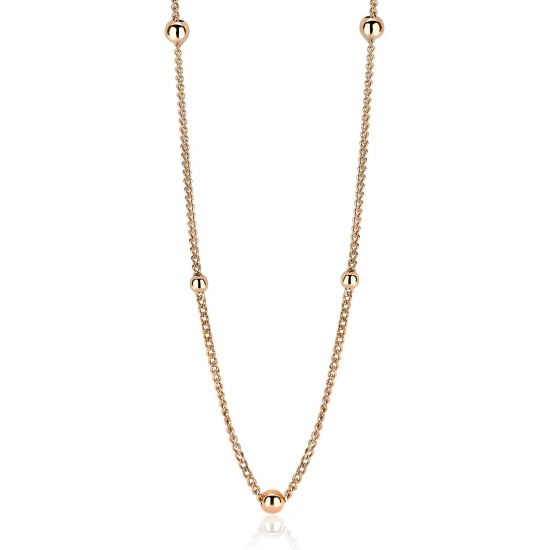 ZINZI Rose Gold Plated Sterling Silver Curb Chain Necklace 45cm ZIC987R