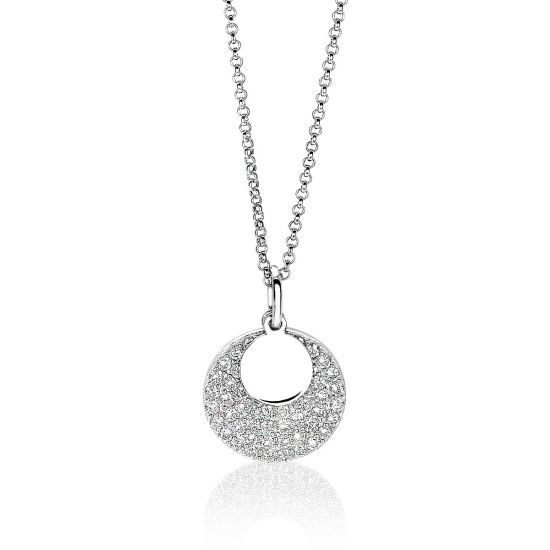 ZINZI Sterling Silver Necklace 45cm with Pendant Circle ZIC1572