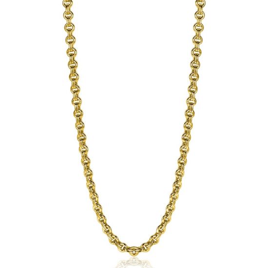 ZINZI Gold Plated Sterling Silver Necklace Round Chains width 5mm 45cm ZIC2239G
