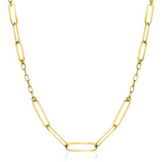 ZINZI Gold Plated Sterling Silver Chain with Various Paperclip Chains 40-45cm ZIC2361