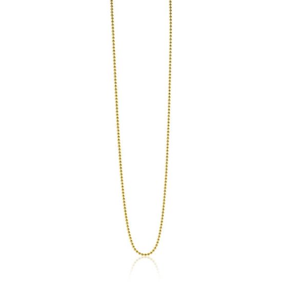 45cm ZINZI Gold Plated Sterling Silver Beads Necklace ZILC-B45G