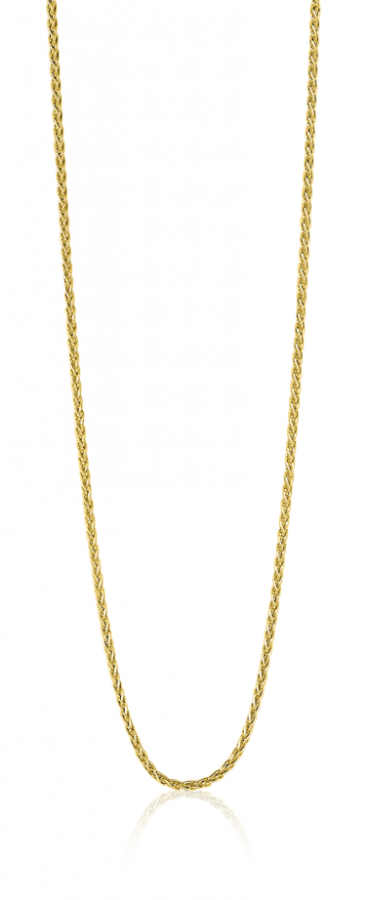 42cm ZINZI Gold Plated Sterling Silver Wheat Chain Necklace ZILC-P42G