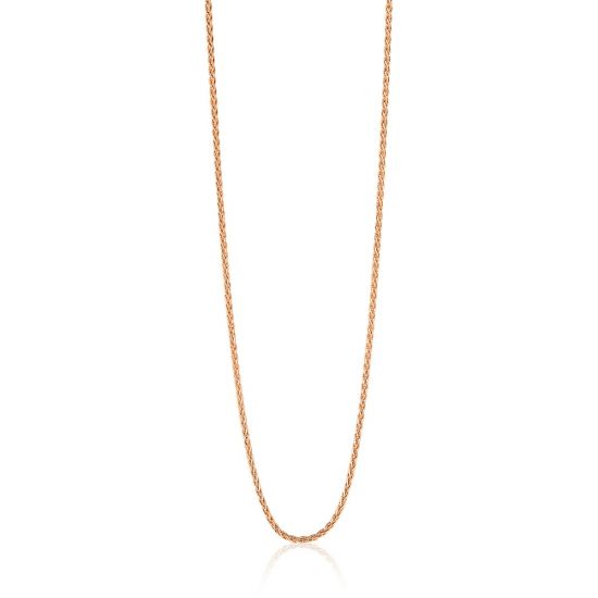 42cm ZINZI Rose Gold Plated Sterling Silver Wheat Chain Necklace ZILC-P42R