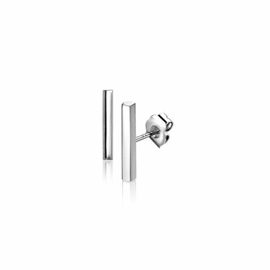 15mm ZINZI Sterling Silver Stud Earrings Bar ZIO1466