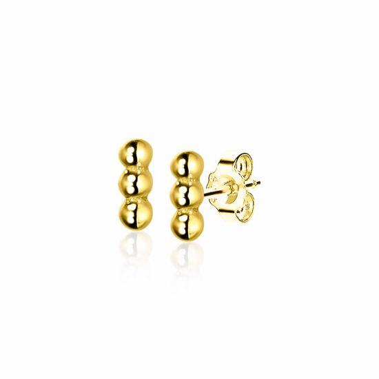 6mm ZINZI Gold Plated Sterling Silver Stud Earrings Beads ZIO2230G