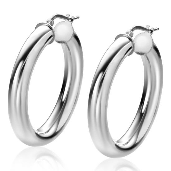 38mm ZINZI Sterling Silver Hoop Earrings Smooth width 6mm ZIO2279
