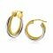 19mm ZINZI 14K Gold Bicolor Hoop Earrings 2 Intertwined Tubes ZGO336