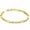 ZINZI 14K Gold Bracelet Paperclip and Oval Chains 4mm width 19cm ZGA473