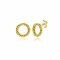 5mm ZINZI 14K Gold Stud Earrings Open Circle Twist ZGO400