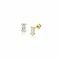 5mm ZINZI Gold 14 krt gouden oorknoppen achtpootszetting met baguette geslepen rechthoekige witte zirconia ZGO369
