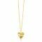 ZINZI Gold 14 krt gouden ketting 45cm met bewerkt hart hanger 15mm ZGC340