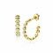 21mm ZINZI gold plated silver half hoop earrings, 4mm tube thickness, set with 12 white zirconias and with butterfly clasp ZIO2573Y
