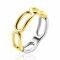 ZINZI Gold Plated Sterling Silver Ring with Large Oval Chains 6mm width ZIR2567G