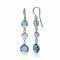 45mm ZINZI Sterling Silver Drop Earrings Blue ZIO1870