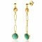 60mm ZINZI Gold Plated Sterling Silver Long Stud Earrings with Paperclip Chain and Emerald Green and Citrine Dark Yellow Color Stones ZIO2418G
