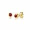 JULY Stud Earrings 4mm Gold Plated with Birthstone Red Ruby Zirconia