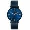 ZINZI Roman Watch 34mm Blue and Rose Gold Colored Dial Blue Stainless Steel Case and Mesh Strap  ZIW514M