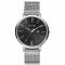 ZINZI Retro Watch Black Dial Silver Colored Case Stainless Steel Mesh Strap 38mm  ZIW401M