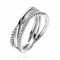 ZINZI zilveren luxe cross-over ring bolletjes glad witte zirconia's ZIR2141