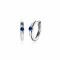 SEPTEMBER Hoop Earrings 13mm Sterling Silver with Birthstone Blue Sapphire Zirconia