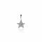 13mm ZINZI Sterling Silver Star Pendant White ZIH2138 (excl. necklace)