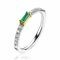 ZINZI Sterling Silver Luxury Bicolor Stackable Ring Baguette Green Zirconia ZIR2133G