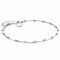ZINZI Sterling Silver Snake Chain Bracelet with Square Cut Chains and 15 Refined Shiny Beads 17-20cm ZIA2471